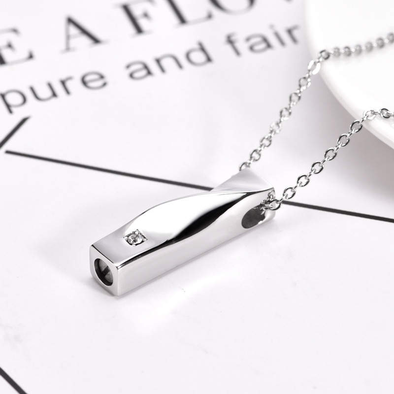 Jeweled Bar Pendant - Lotus