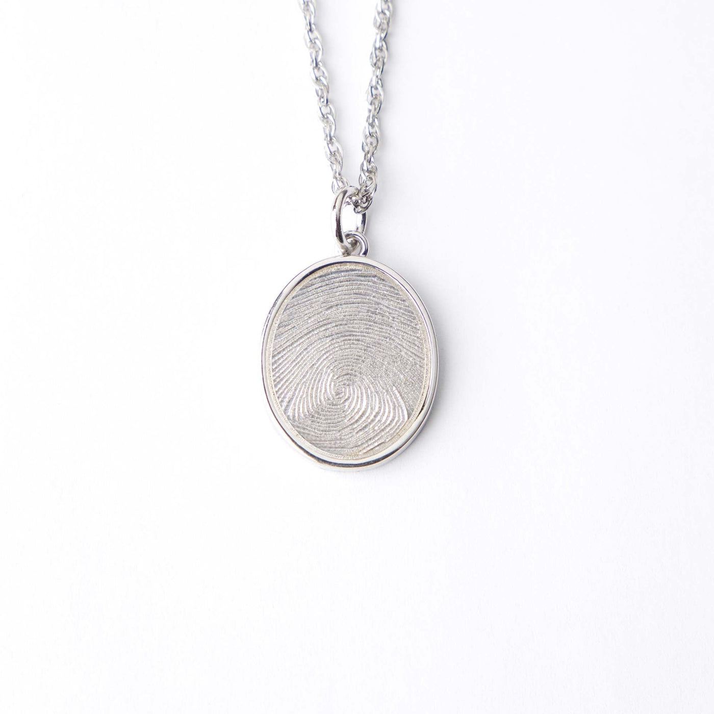 Oval Fingerprint Pendant - Lotus