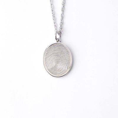 Oval Fingerprint Pendant - Eternal Peace